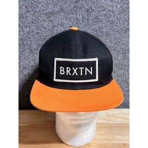 BRXTN Manufacturing Baseball Cap Patch Brixton Snapback Hat Black Orange VGUC
